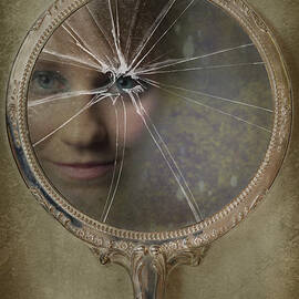 Face In Broken Mirror by Amanda Elwell