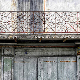 Faded Blue Old French Building by Georgia Clare