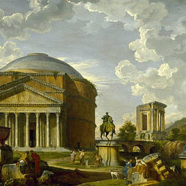 Fantasy View with the Pantheon and other Monuments of Ancient Rome by Giovanni Paolo Panini
