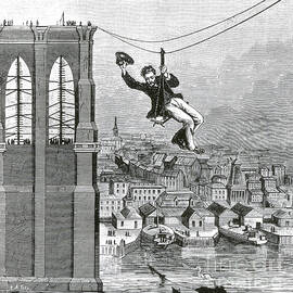 First Crossing Of The Brooklyn Bridge by Science Source