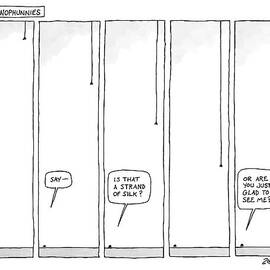 Five Panels Of A Spider Descending On A Web by Jack Ziegler