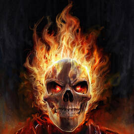 Flaming Skull by Steve Goad