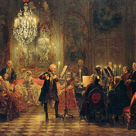 Flute Concert with Frederick the Great in Sanssouci by Adolph von Menzel