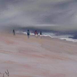 Fog On Folly Field Beach by Frank Bright