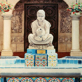 Fountain at Cafe Del Rey Moro by Mary Helmreich