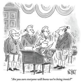 Four Founding Fathers Discuss The Writing by Christopher Weyant