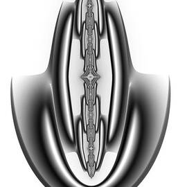 Fractal spaceship design black grey white by Matthias Hauser