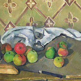 Fruit Serviette and Milk Jug by Paul Cezanne