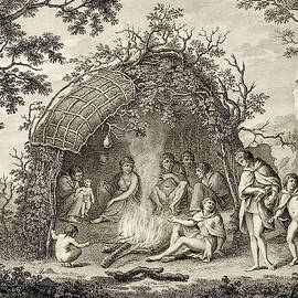 Fuegans In Their Hut, 18th Century by British Library