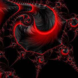 Glowing red and black abstract fractal art by Matthias Hauser