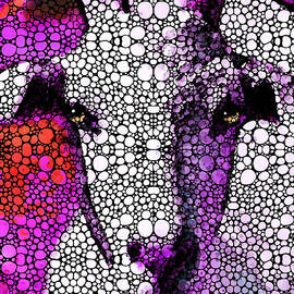 Goat - Pinky - Stone Rock'd Art By Sharon Cummings by Sharon Cummings