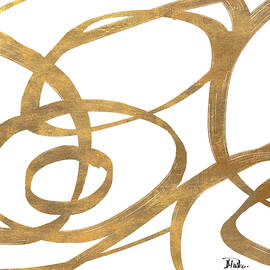 Golden Swirls Square I by Patricia Pinto