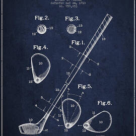 Golf Club Patent Drawing From 1910 by Aged Pixel