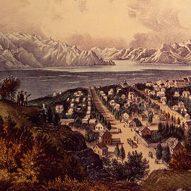 Great Salt Lake, Utah  by Currier and Ives