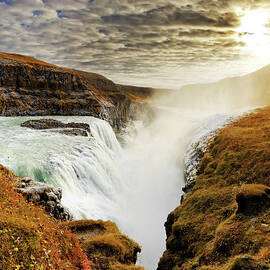 Gullfoss On Partly Cloudy October by Anna Gorin