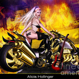 Heavy Metal Motorcycle Rock Babe
