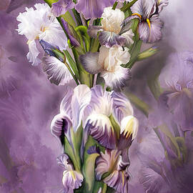 Heirloom Iris In Iris Vase by Carol Cavalaris