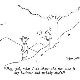 Hey Pal, What I Do Above The Tree Line by Charles Barsotti