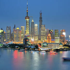 High Angle View Of Lujiazui Peninsula by Wei Fang