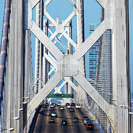 High Angle View Of Traffic On A Bridge by Ron Koeberer