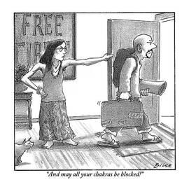 Hippie Girlfriend To Departing Hippie Husband by Harry Bliss