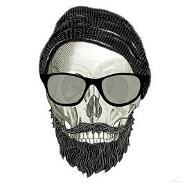 Hipster Skull Ii by Sue Schlabach