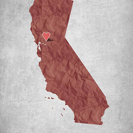 I love Sacramento California - Red by Aged Pixel