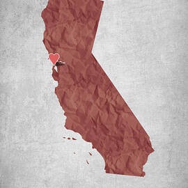 I love San Francisco California - Red by Aged Pixel