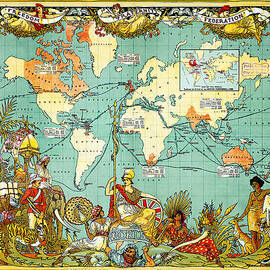 Imperial Federation Map of the World Showing the Extent of the British Empire in 1886 levelled by MotionAge Designs