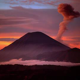 Indonesia Mt Semeru Emits A Plume by Jaynes Gallery