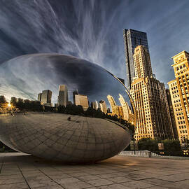 Interesting Clouds wrapped around Chicago's Cloudgate by Sven Brogren