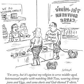 It's Against My Religion To Serve Middle Aged by David Sipress