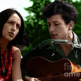 Joan Baez with Bob Dylan by Celestial Images
