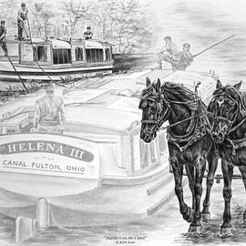 Journeys on the Canal - Canal Boat Print  by Kelli Swan
