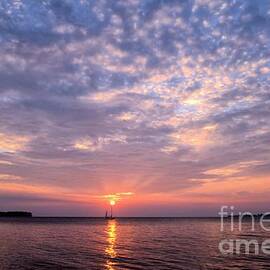 Lake Erie Sunset at Middlebass Island by John Harmon