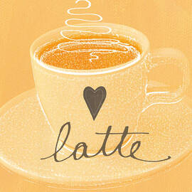 Latte Love in orange and white by Linda Woods