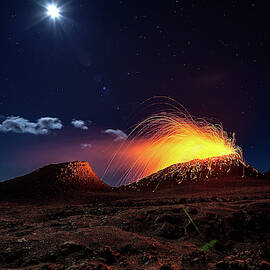 Lava Flow With The Moon by Barathieu Gabriel