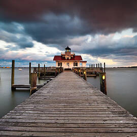 Lighthouse - Outer Banks NC Manteo Lighthouse Roanoke Marshes by Dave Allen
