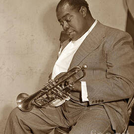 Louis Armstrong  at Monterey Jazz Festival of 1958  by Monterey County Historical Society