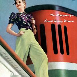Mademoiselle Cover Featuring A Model Aboard by Paul D'Ome