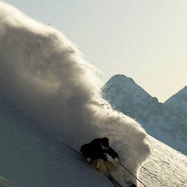 Man Skiing Fast, Snowbird Utah by Adam Clark