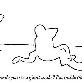 Man Speaks To Another Man Inside Of A Giant Snake by Ariel Molvig