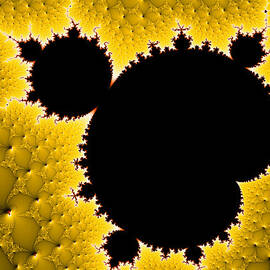 Mandelbrot set black and yellow fractal art by Matthias Hauser