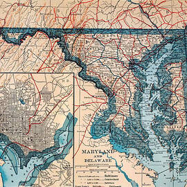 Map of Delaware and Maryland 1921 by Mountain Dreams