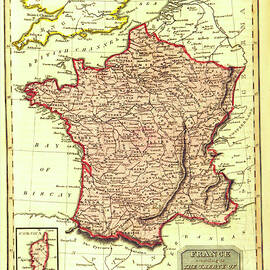 Map Of France According To The Treaty Of Paris In 1814 by Litz Collection