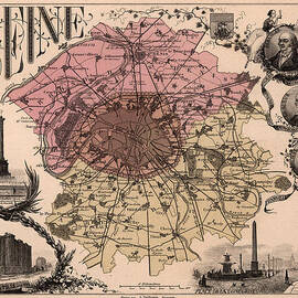 Map of Paris 1869 by Andrew Fare