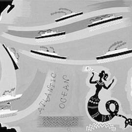 Map Of The Atlantic Ocean And Continents To Each by Witold Gordon