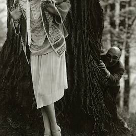 Marion Morehouse With A Man Behind A Tree by Edward Steichen