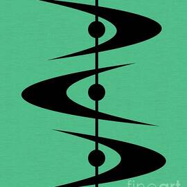 Mid Century Shapes 3 on Aqua by Donna Mibus