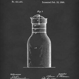 Milk Jar 1890 Patent Art Black by Prior Art Design
